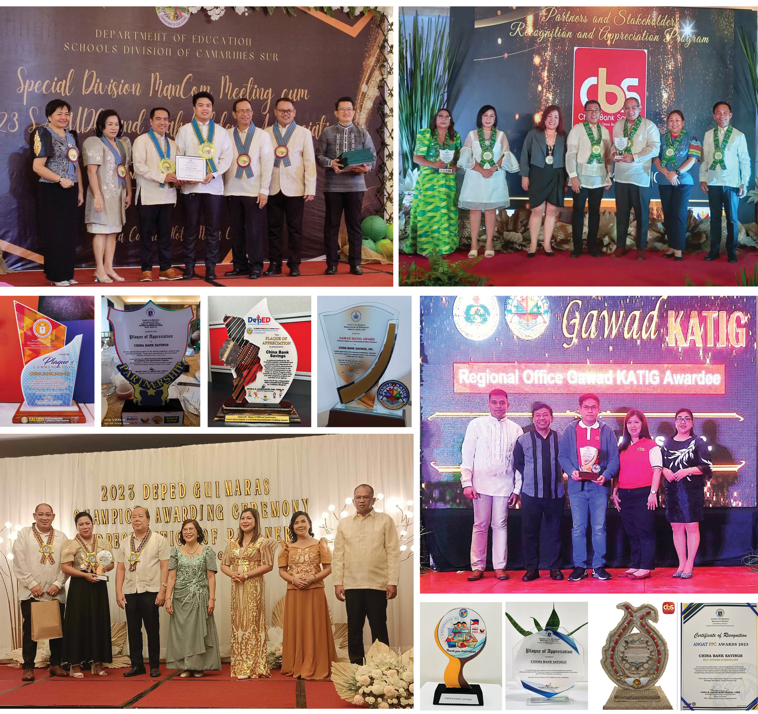 CBS bags awards from DepEd regional offices - China Bank Savings